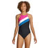 Women's Speedo High Neck Colorblock TIe Back 1-Pc Swimsuit