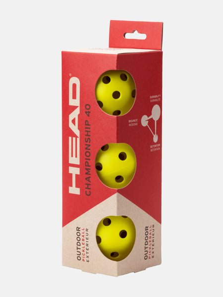 HEAD Championship 40 Outdoor Pickleballs - 3 pack