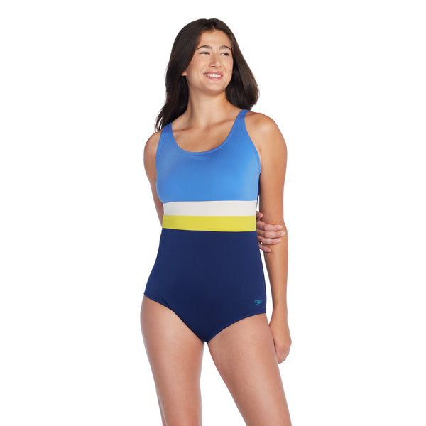 Women's Speedo Banded Colorblock 1 PC Swimsuit
