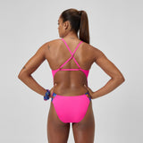Women's Speedo Solid Twist Back 1 Piece and Scrunchie