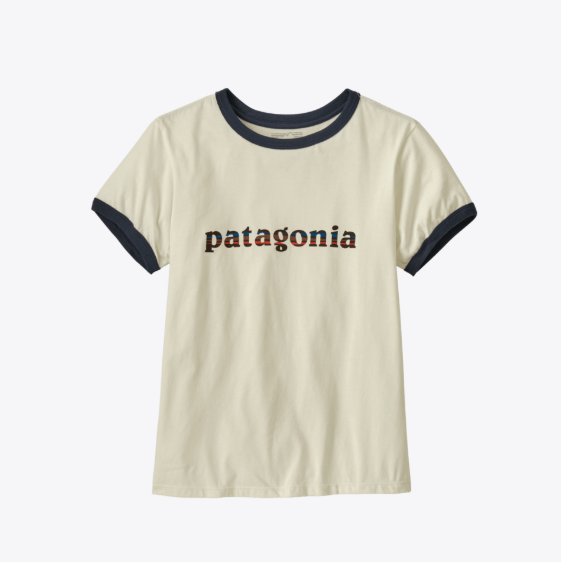 Patagonia Women's '73 Text Logo Organic Ringer Tee