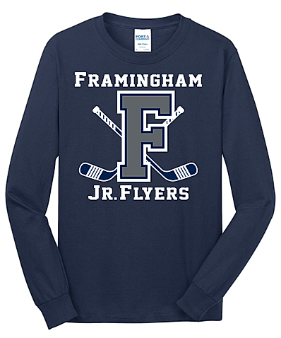 Framingham Hockey Port & Company - Long Sleeve Jr Flyers Core Cotton Tee