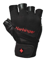 Harbinger Men's Pro Wristwrap Weightlifting Gloves Black